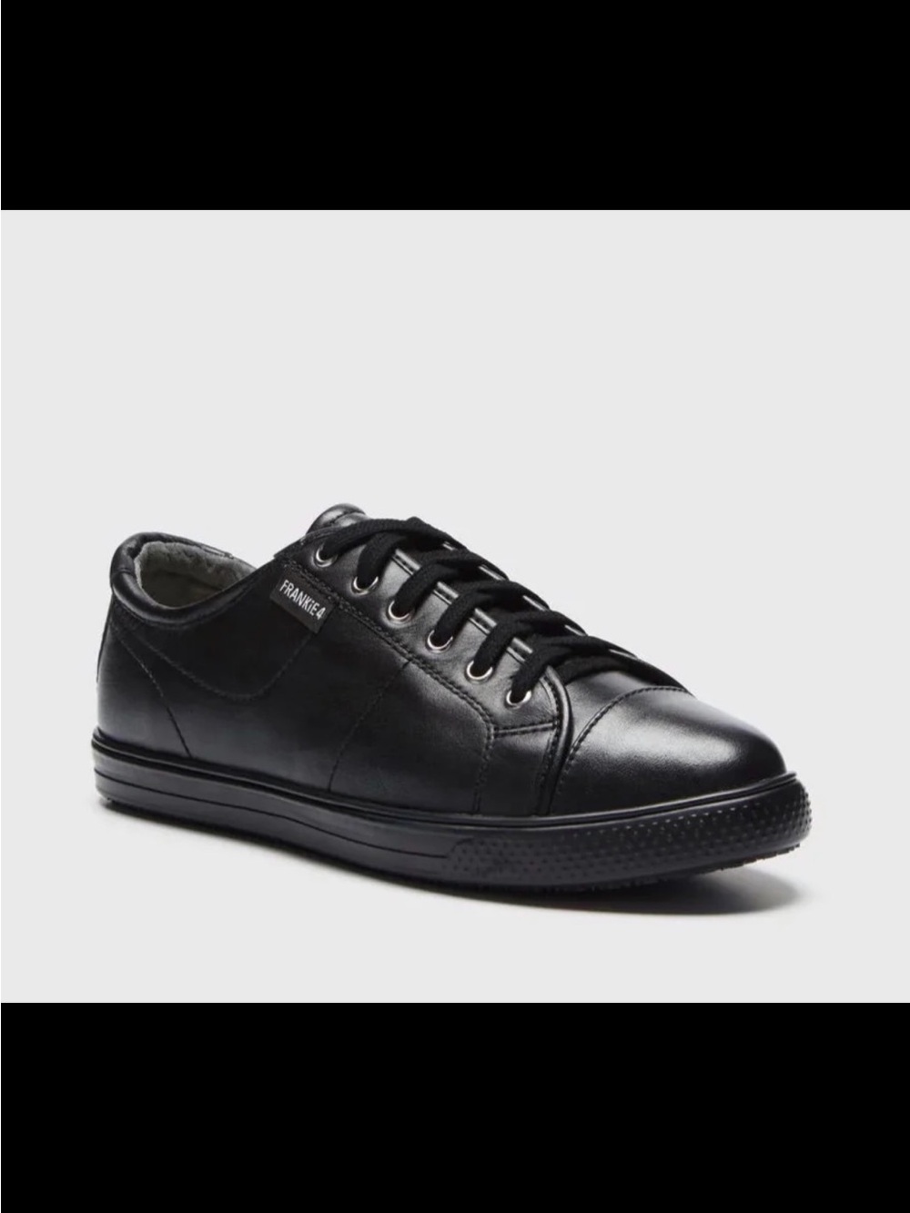 Frankie4 Nat II Men’s Black Leather Lace-Up Sneaker 11